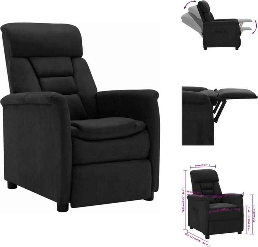 VidaXL Fauteuil Fauteuils Leunstoel Relaxfauteuil Fauteuil verstelbaar kunstsuèdeleer bruin - Foto 2