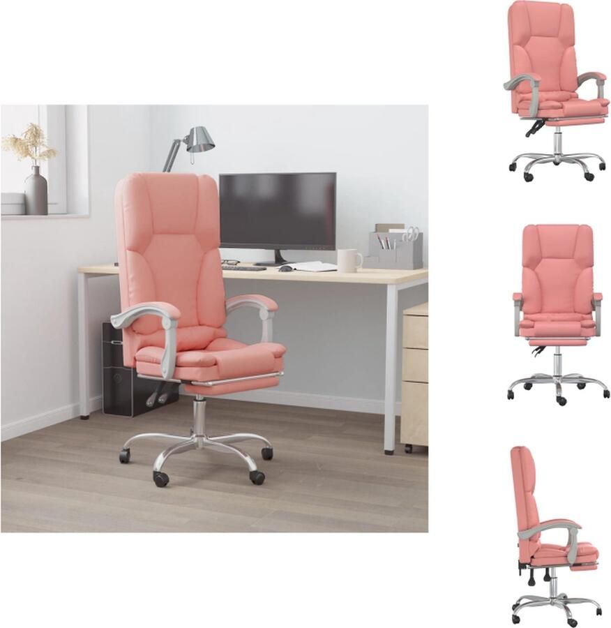 VidaXL Massage Bureaustoel Massage Bureaustoelen Massage Stoel Elektrische Bureaustoel Kantoorstoel massage verstelbaar kunstleer roze