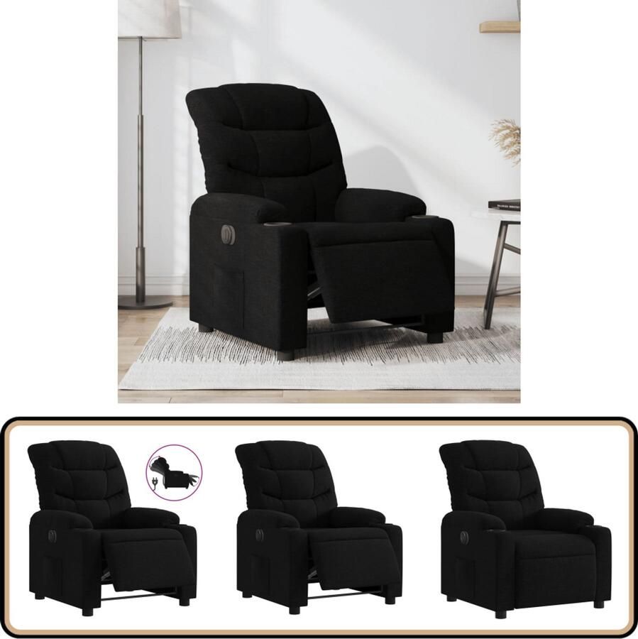 VidaXL Verstelbare Elektrische Fauteuil Zwart Elektrisch Verstelbare Fauteuil Elektrisch Verstelbare Fauteuils Fauteuil Relaxfauteuil