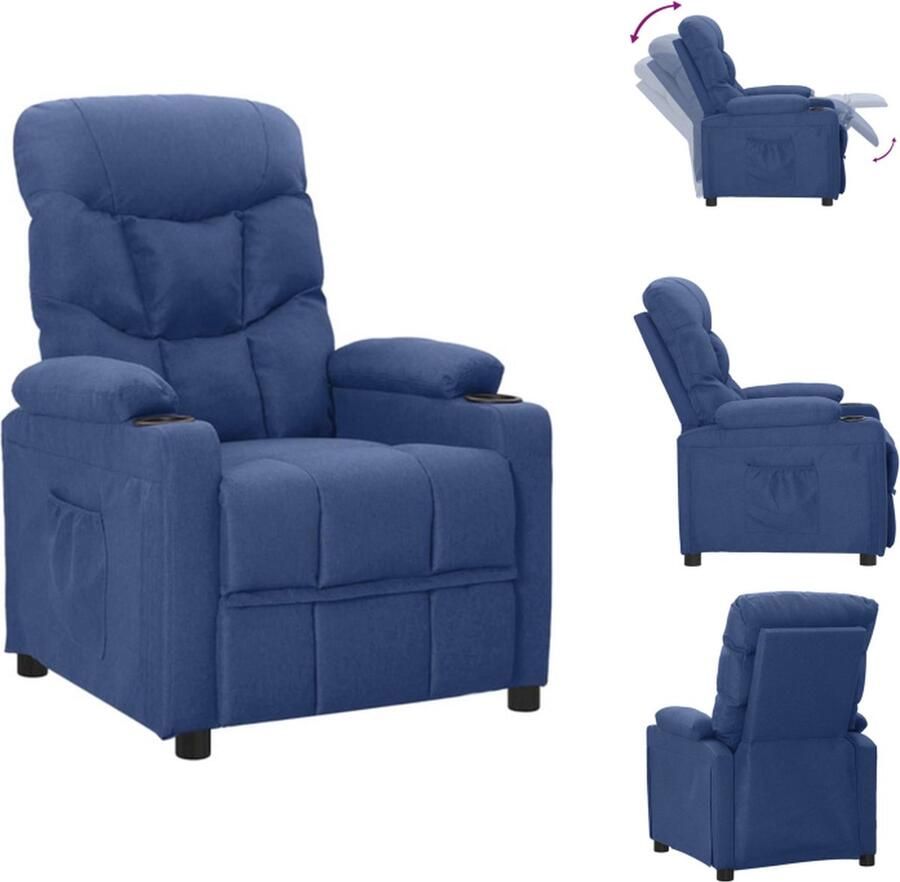 VidaXL Fauteuil Fauteuils Leunstoel Relaxfauteuil Fauteuil verstelbaar stof blauw - Foto 2