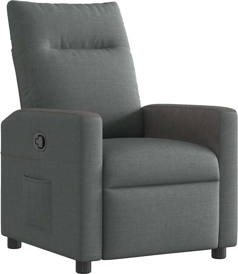 VidaXL Verstelbare Fauteuil Donkergrijs Stof
