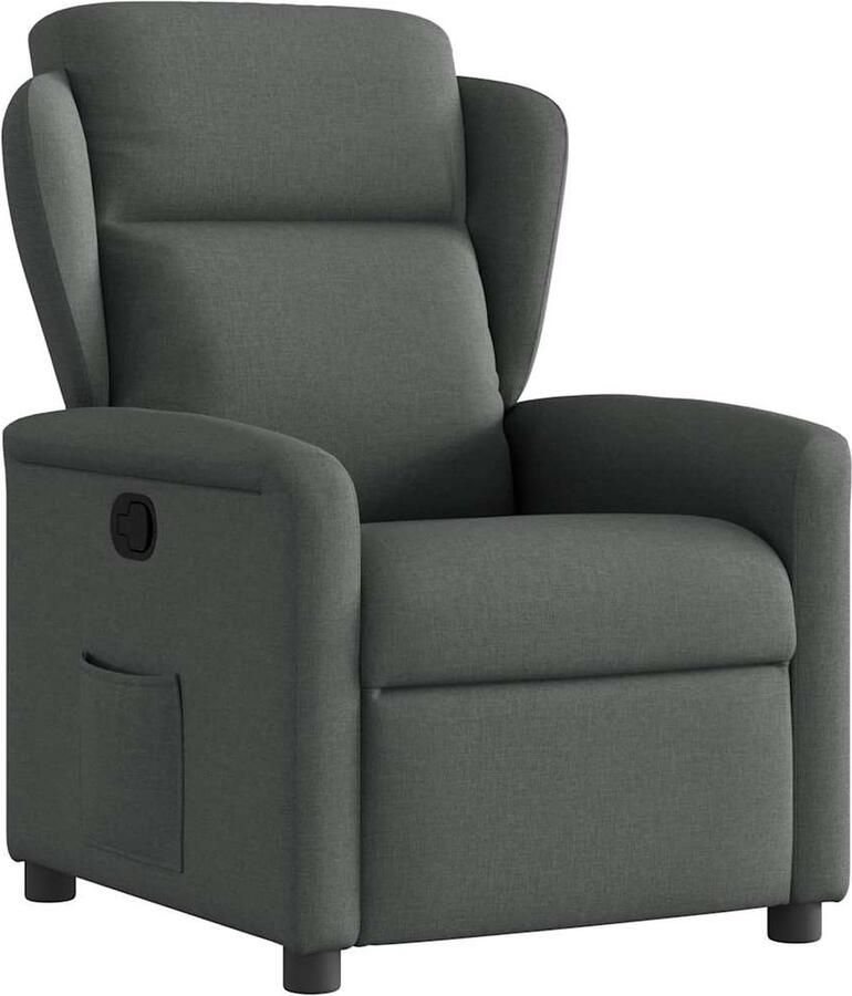 VidaXL Verstelbare Fauteuil Donkergrijs Stof