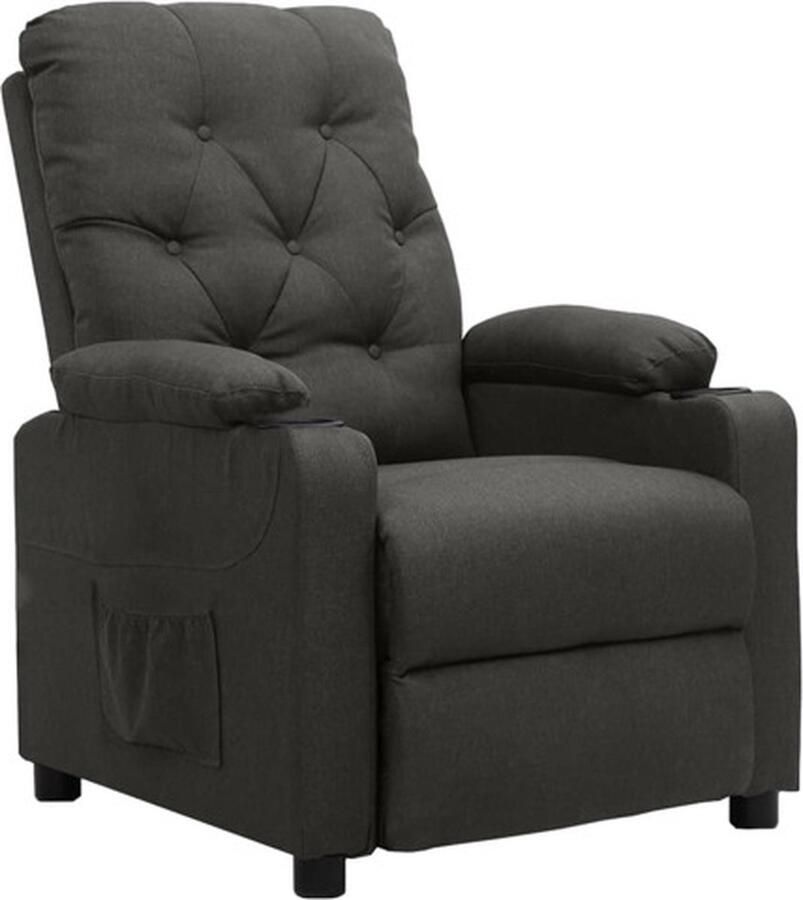 VidaXL Verstelbare Fauteuil Donkergrijs Stof Verstelbare Fauteuil Lounge Stoel Relaxfauteuil Fauteuils Grijs Design Fauteuil