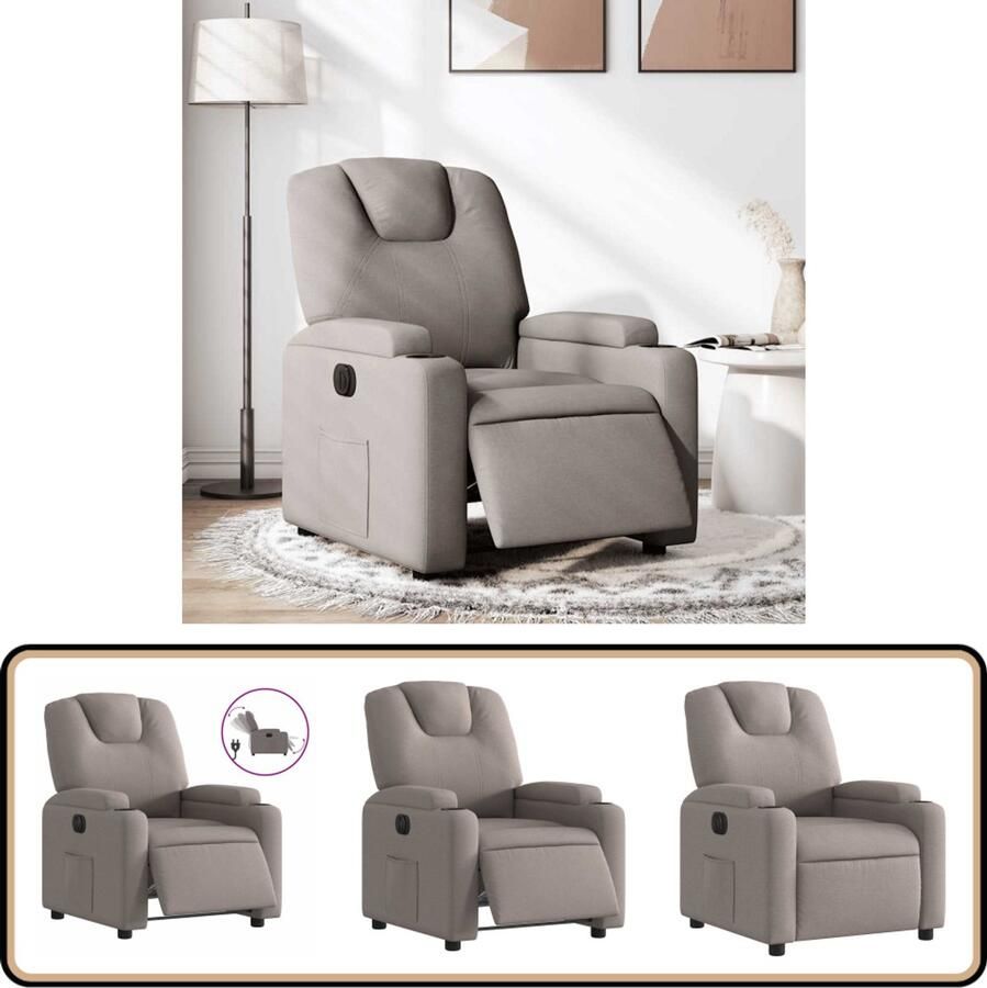 VidaXL Verstelbare Fauteuil Elektrisch Taupe Elektrische Fauteuil Elektrische Verstelbare Fauteuil Loungefauteuil Comfortfauteuil Zitstoel