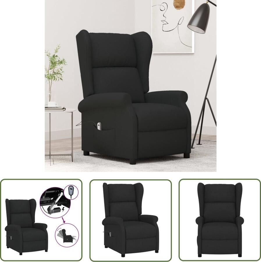 The Living Store Verstelbare Leunstoel Armstoelen 73x95x103 cm Elektrische Motor Elektrische Fauteuil Verstelbare Fauteuil Loungestoel Relaxfauteuil Zwarte Fauteuil - Foto 2