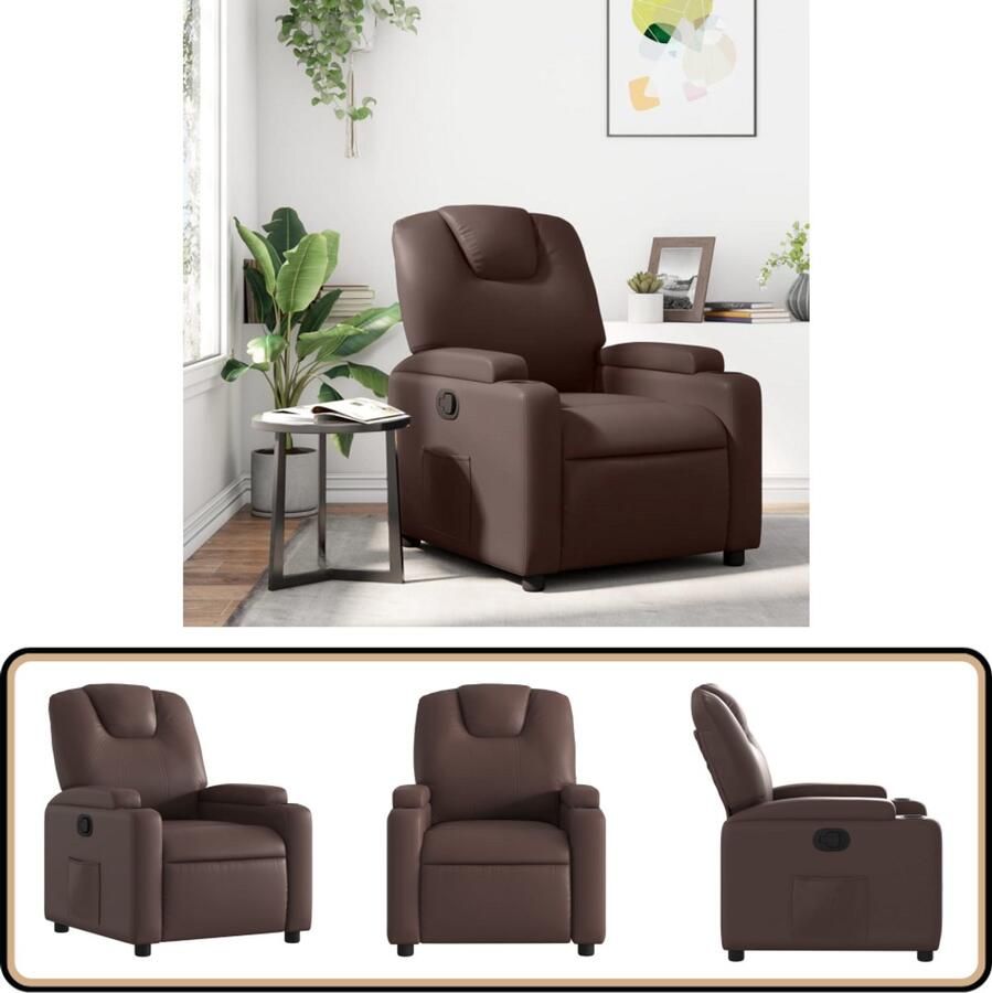 VidaXL Verstelbare Fauteuil Kunstleer Bruin Fauteuil Fauteuils Relaxfauteuil Leunstoel