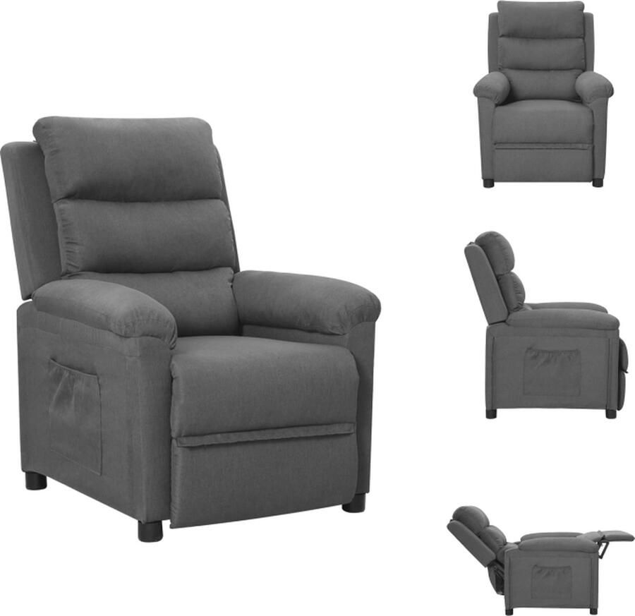 VidaXL Fauteuil Fauteuils Leunstoel Relaxfauteuil Fauteuil verstelbaar stof lichtgrijs - Foto 2