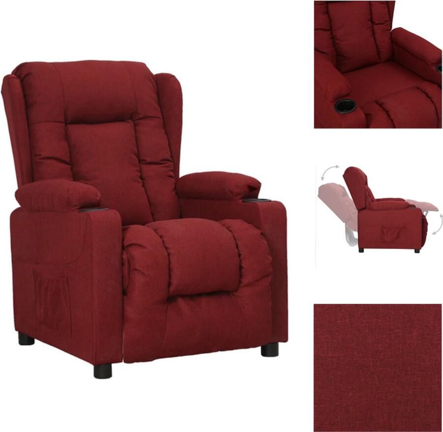 VidaXL verstelbare fauteuil Luxe Stoel Afmeting- 72.5 x 96 x 99.5 cm Ken- 2 bekerhouders Fauteuil - Foto 2