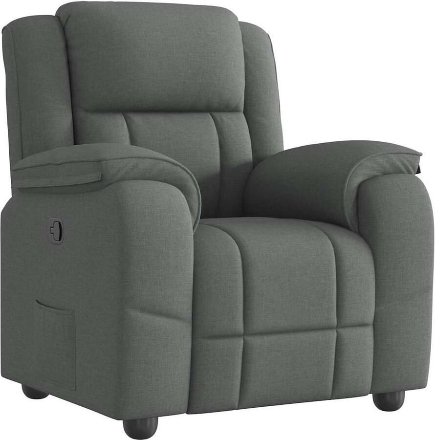 VidaXL Verstelbare Fauteuil Stof Donkergrijs
