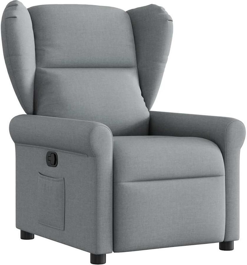 VidaXL Verstelbare Fauteuil Stof Lichtgrijs