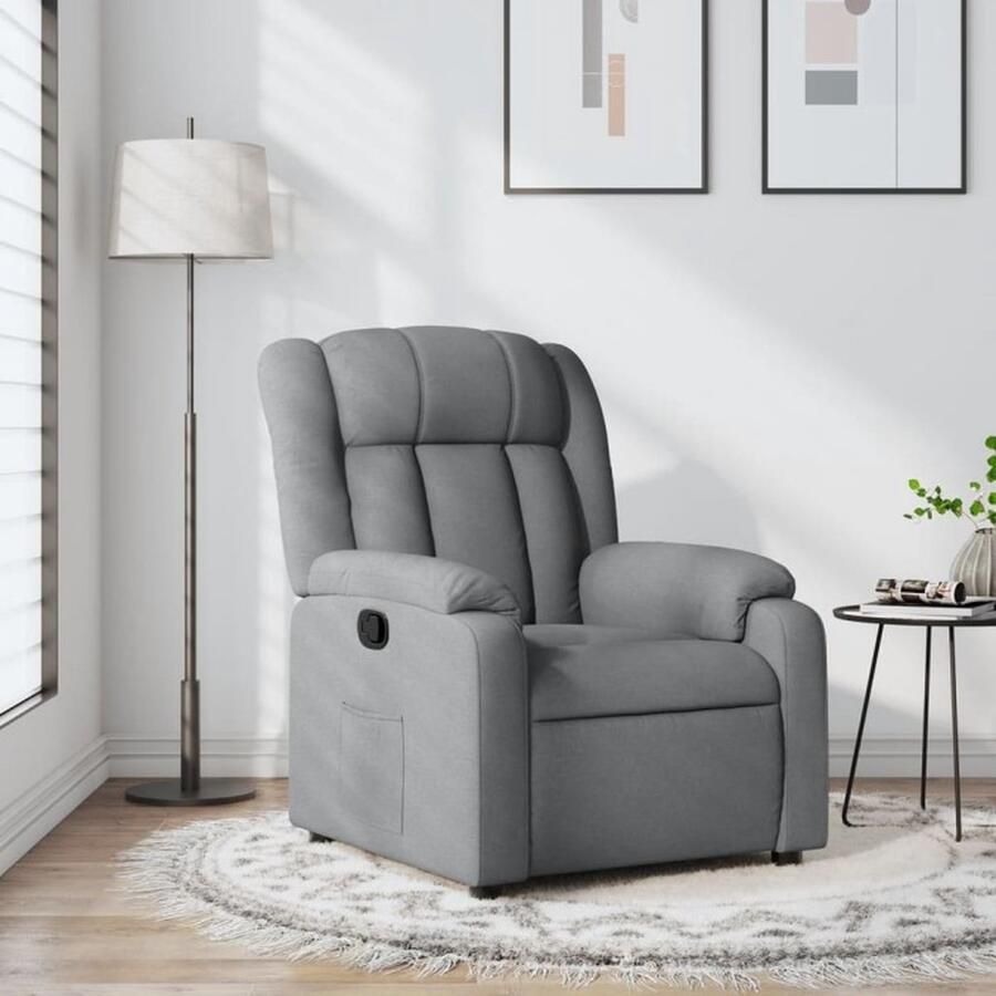 VidaXL Verstelbare Fauteuil Stof Lichtgrijs Verstelbare Fauteuil Fauteuils Lounge Stoel Relaxfauteuil Ergonomische Stoel