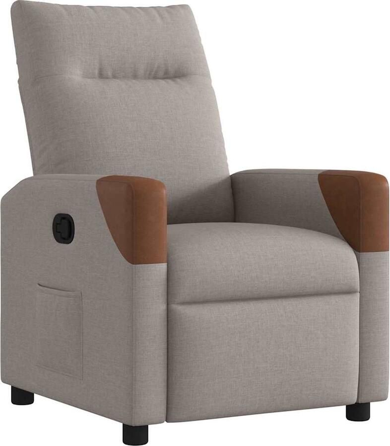 VidaXL Verstelbare Fauteuil Stof Taupe en Bruin