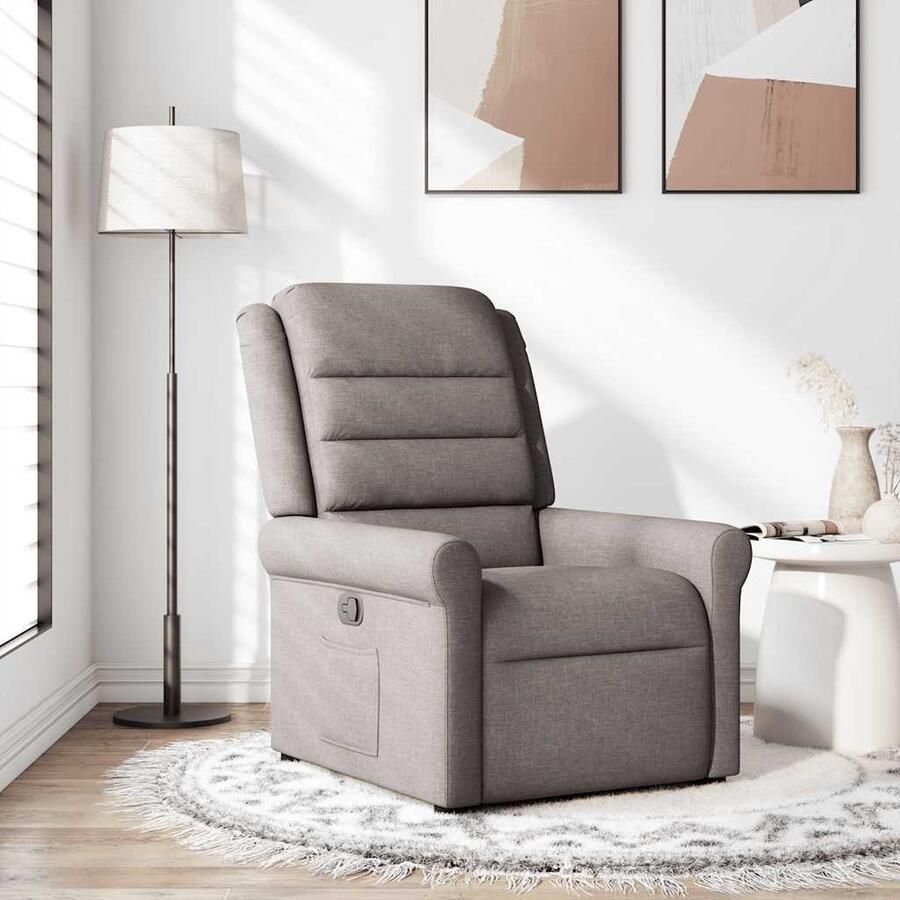 VidaXL Verstelbare Fauteuil Stof Taupe - Foto 2