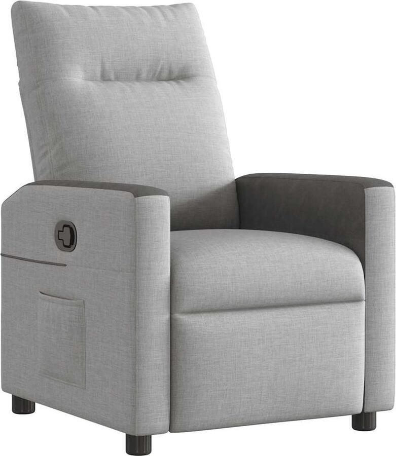 VidaXL Verstelbare Fauteuil Stof Wolk Grijs