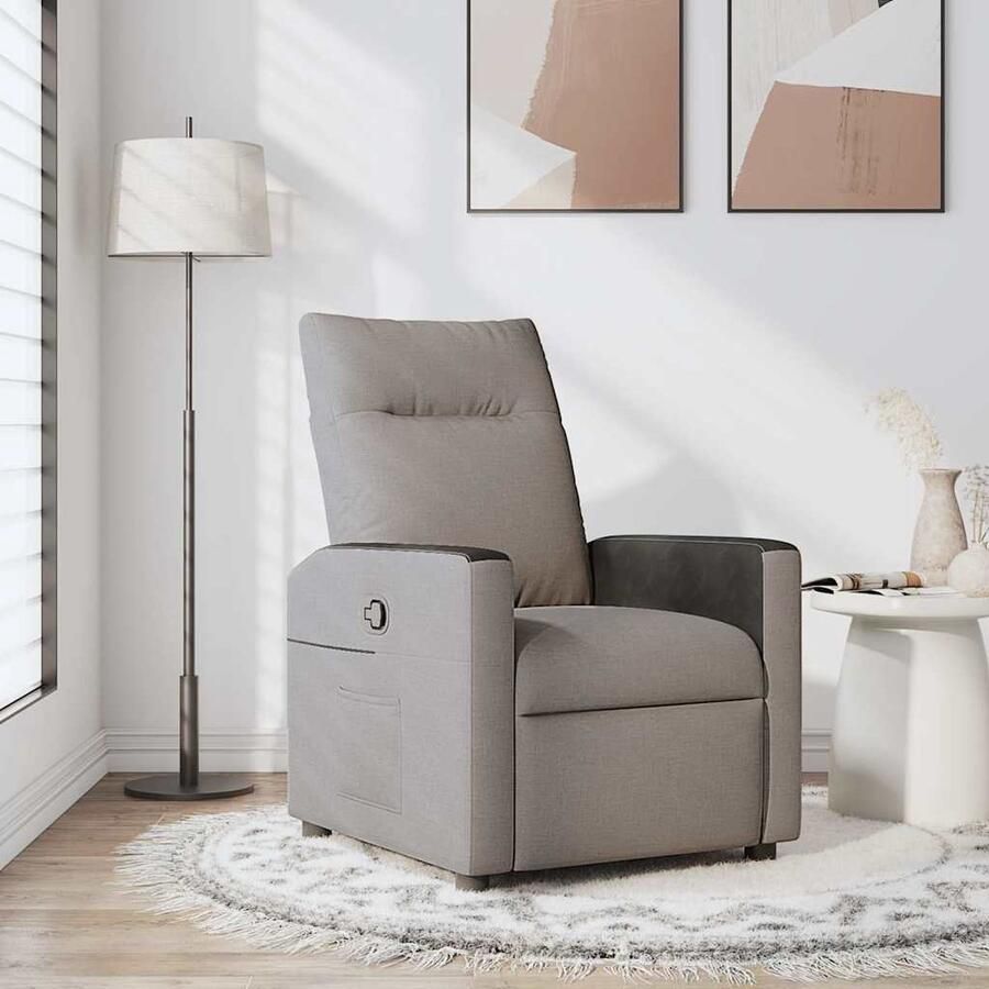 VidaXL Verstelbare Fauteuil Taupe & Zwart