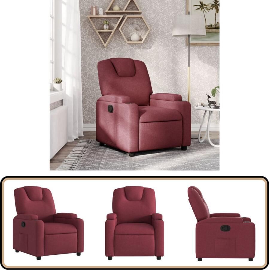 VidaXL Verstelbare Fauteuil Wijnrood Comfortabel Verstelbare Fauteuil Fauteuils Lounge Stoel Relaxfauteuil Woonkamermeubilair