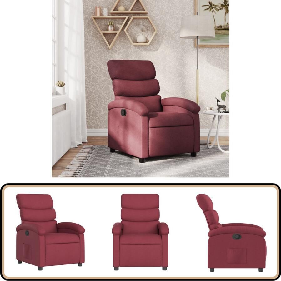 VidaXL Verstelbare Fauteuil Wijnrood Comfortabel Verstelbare Fauteuil Lounge Stoel Fauteuils Relaxfauteuil Leesstoel