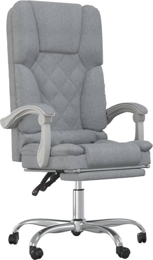 VidaXL Verstelbare Massage Kantoorstoel Lichtgrijs Kantoorstoel Ergonomische Stoel Massage Functie Verstelbare Stoel Bureaustoel