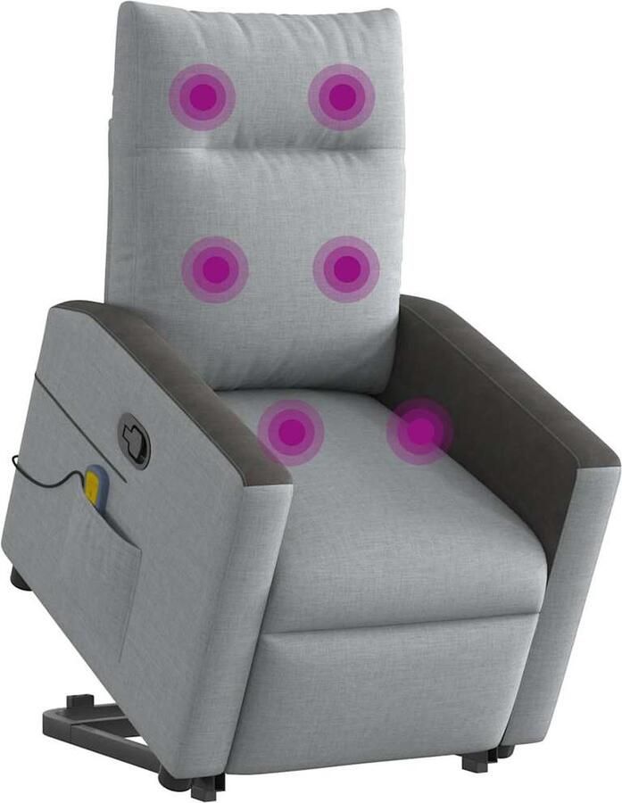 VidaXL Verstelbare Sta-op Massagestoel Lichtgrijs
