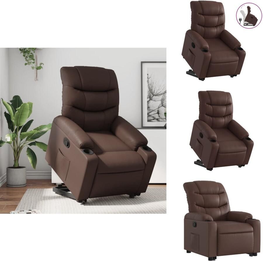VidaXL Verstelbare Sta-opstoel Verstelbare Sta-opstoelen Sta-opstoel Sta-opstoelen Sta-op-fauteuil verstelbaar kunstleer bruin