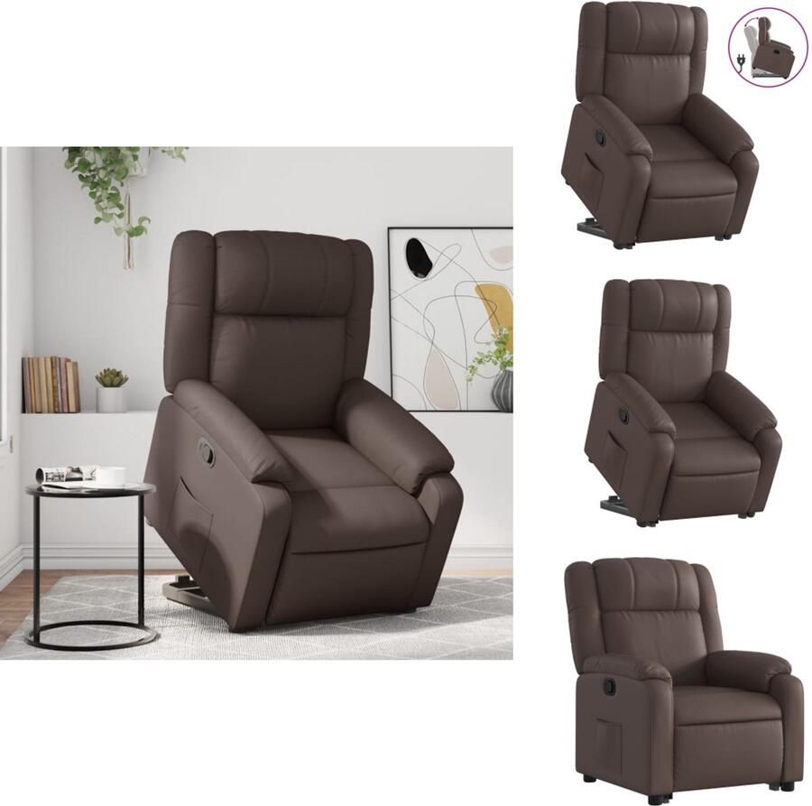 VidaXL Verstelbare Sta-opstoel Verstelbare Sta-opstoelen Sta-opstoel Sta-opstoelen Sta-op-fauteuil verstelbaar kunstleer bruin
