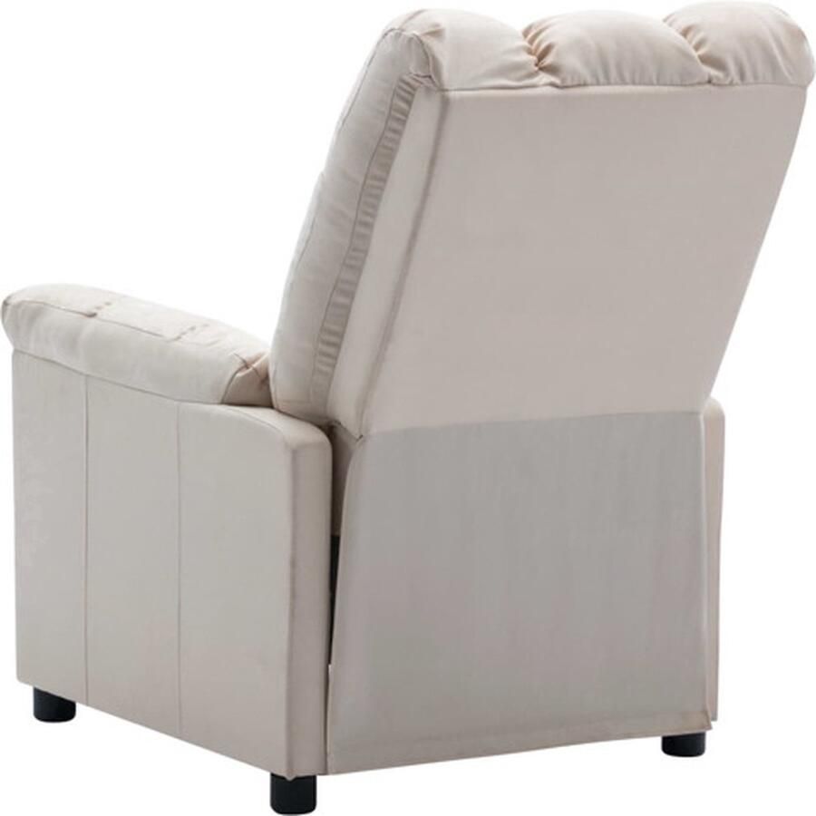 VidaXL Verstelbare Stoel Fauteuil Crème 74 x 99 x 102 cm Stof IJzer Fauteuil