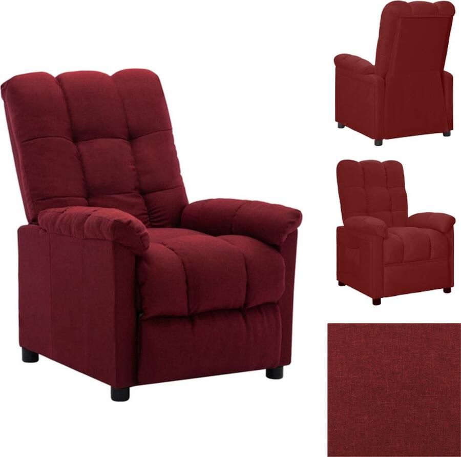 VidaXL Verstelbare Stoel Fauteuil Wijnrood 74 x 99 x 102 cm Stof IJzer Fauteuil