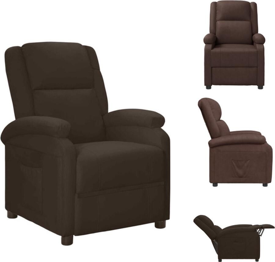 VidaXL Verstelbare Stoel Kunstleren Fauteuil Bruin 70 x 93 x 98 cm Verstelbare hoofdsteun en voetensteun Fauteuil