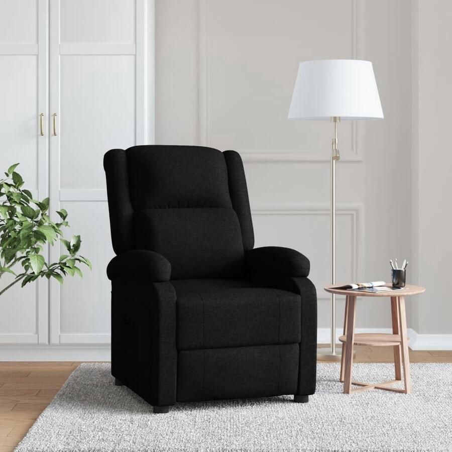 VidaXL Verstelbare stoel Stof 70 x 89.5 x 99 cm Zwart Fauteuil