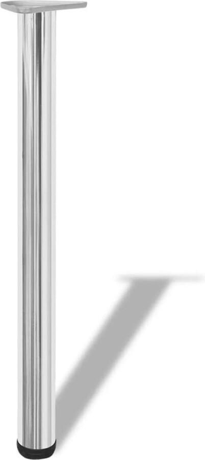 VidaXL Verstelbare tafelpoten chroom 710 mm set van 4 Tafels Poten Tafelpoten Verstelbare Tafelpoten Metalen Tafelpoten Chroom Tafelpoten Set Salontafel Poten Eetkamerstoel Poten Industriële Tafelpoten