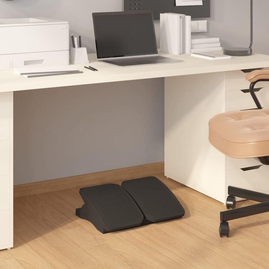VidaXL Verstelbare Voetensteun Zwart Ergonomisch Voetensteun Ergonomische Voetsteun Voetensteun Bureau Voetenbankje Bureaustools Accessoires Rugpijn Oplossing Computeraccessoires - Foto 2