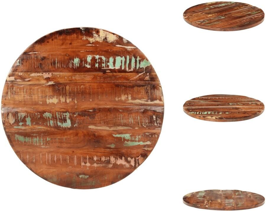 VidaXL Vervangend Tafelblad Meubelpaneel Blad Houten Blad Tafelblad rond Ø 70x1 5 cm massief gerecycled hout