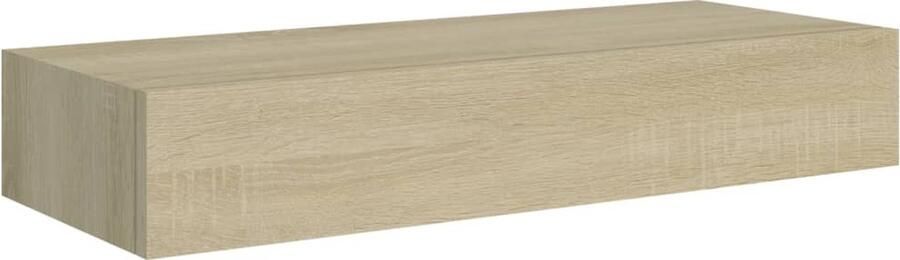 VidaXL viaXL Wandschap Eikenkleurig Inclusief Lade 60 cm Zwevend Schap Wandplank Bergruimte Eiken Kleur Living Room Decor