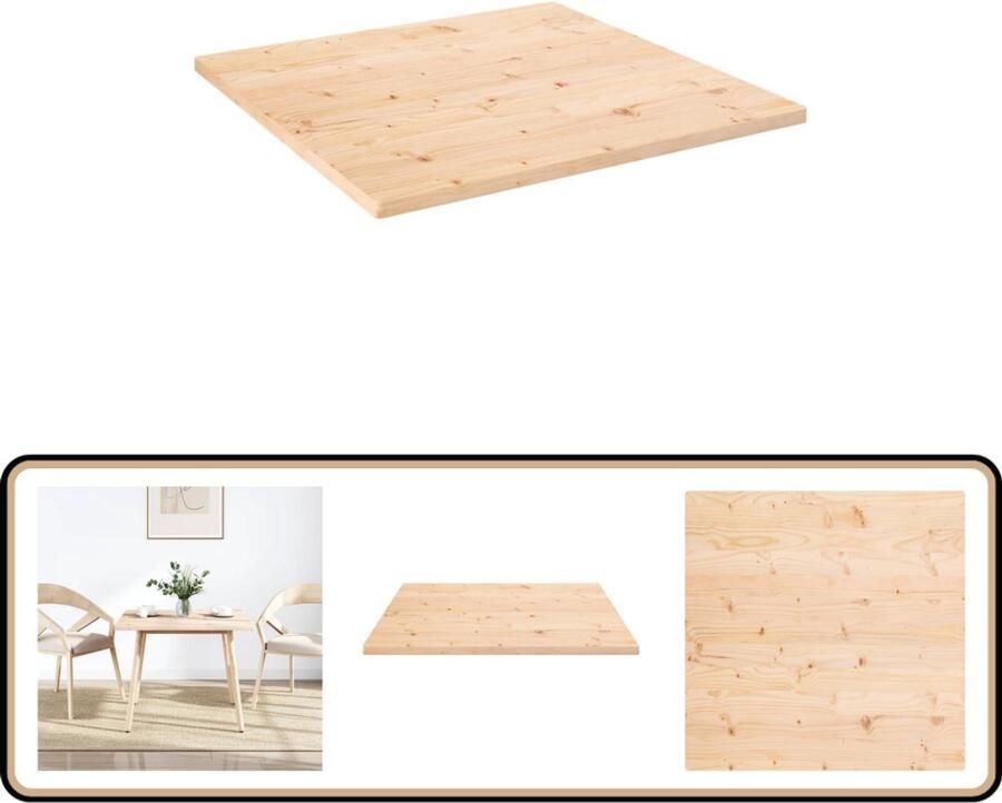 VidaXL Vierkant Tafelblad 70x70 cm Massief Grenenhout Tafelblad Grenenhout Houten Tafelblad Vintage Tafelblad Industriele Tafelblad Rustic Tafelblad Eetkamertafel Salontafel Bijzet Tafelladen