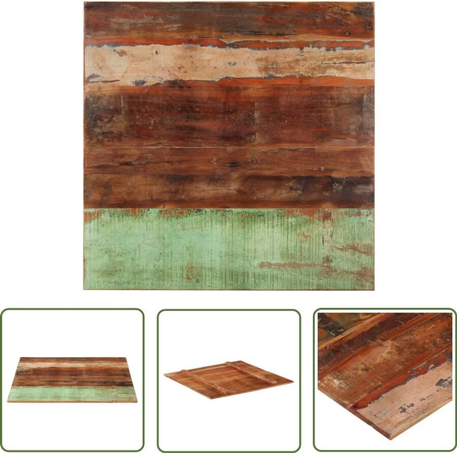 VidaXL Vierkant Tafelblad 80x80cm Gerecycled Hout Tafelblad Houten Tafelblad Tropisch Hout Gerecyclede Materialen Vintage Tafelblad Industrieel Design Landelijk Interieur Salontafel Bijzettafel