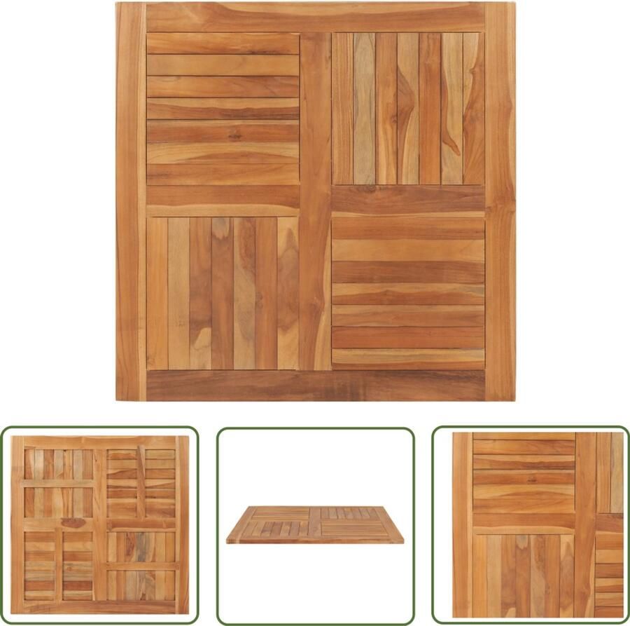 VidaXL Vierkant Tafelblad 90x90 cm Massief Teakhout Tafelblad Teak Teakhouten Tafelblad Vintage Tafelblad Landelijke Tafelblad Rustic Tafelblad Buiten Tafelblad