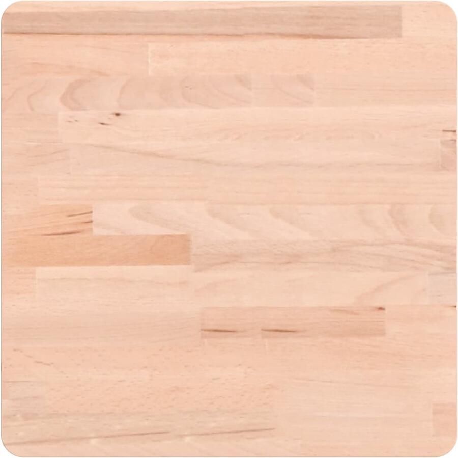 The Living Store Houten tafelblad Vierkant 40 x 40 x 1.5 cm Massief beukenhout Houten Tafelblad Vierkante Tafel Salontafel Blad Beukenhout Tafel Massief Hout