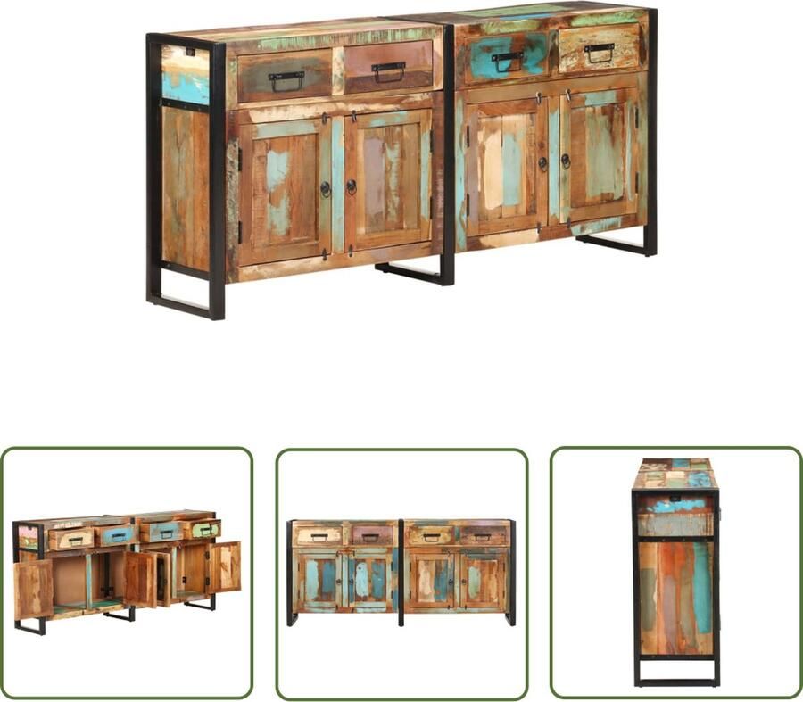 VidaXL Dressoir 172x35x80 cm massief gerecycled hout Dressoir Vintage Dressoir Industrieel Dressoir Houten Dressoir Recycled Wood Furniture