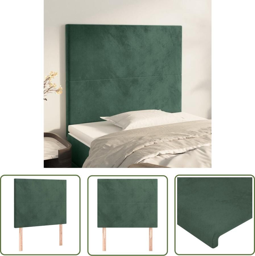 The Living Store Vintage Hoofdbord Fluweel Donkergroen 90x5x118 128 cm Hoofd Bord Vintage Hoofdbord Velvet Hoofdbord Donkere Groene Hoofdbord Tweepersoon Hoofdbord