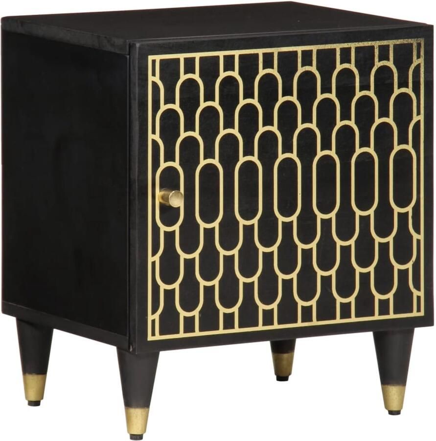 The Living Store Nachtkastje 40x33x46 cm massief mangohout Nachtkastje Nachtkastjes Bijzettafel Wandkastje