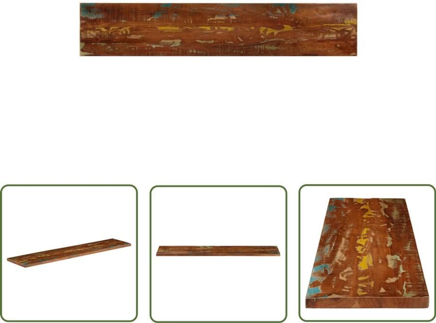The Living Store Rustiek houten tafelblad 180 x 30 x 2.5 cm Massief gerecycled hout Houten Tafelblad Vintage Tafelblad Landelijke Tafel Rustic Tafel Tweedehands Tafel