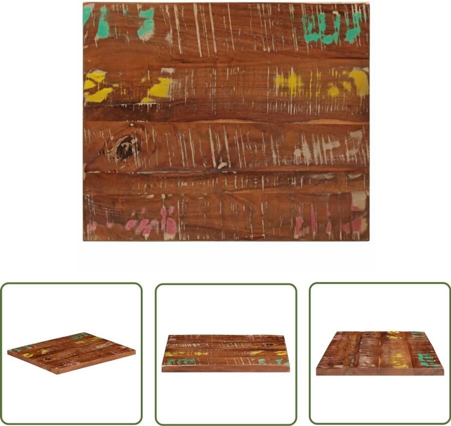 VidaXL Tafelblad rechthoekig 60x50x2 5 cm massief gerecycled hout Houten Tafelblad Vintage Tafelblad Industrieel Tafelblad Recyclen Tafellamp Tweedehands Tafelblad