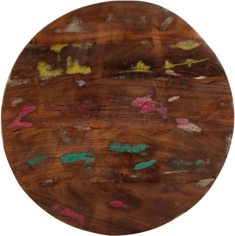 The Living Store Tafelblad rond Ø 50x3 8 cm massief gerecycled hout Tafelblad Houten Tafelblad Gerecycled Hout Retro Tafelblad Landelijke Tafelblad