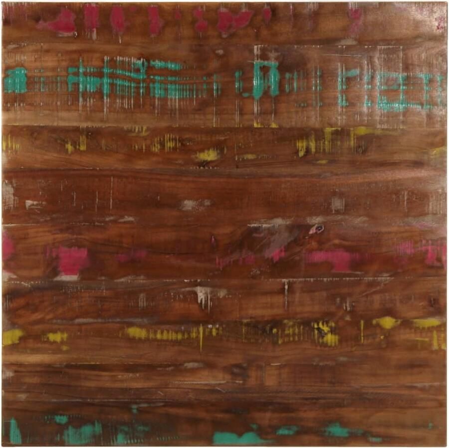 The Living Store Rustiek Vierkant Tafelblad 80x80x3.8 cm Massief Recycled Hout Houten Tafelblad Vintage Tafelblad Industrieel Tafelblad Rustiek Tafelblad Tweedehands Tafelblad