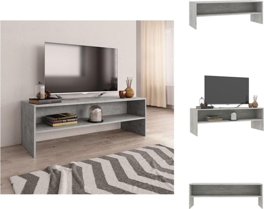 VidaXL Tv-meubel Tv-meubels Tv-meubelen Tv-meubilair Tv-meubel 120x40x40 cm bewerkt hout betongrijs