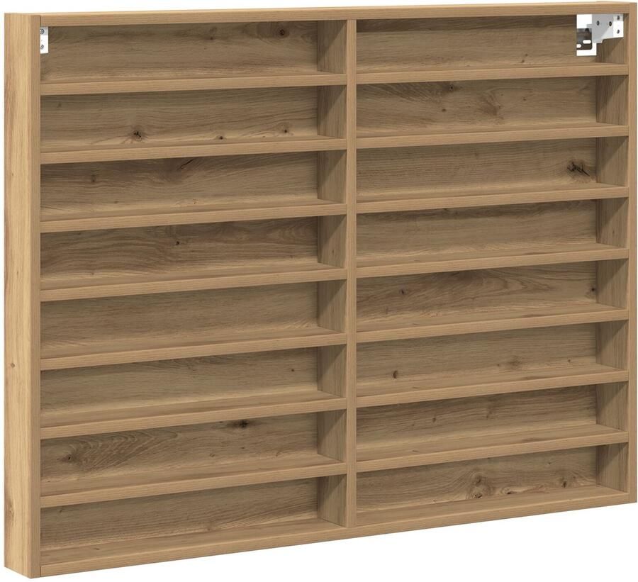 VidaXL Vitrine Kast Ambachtelijk Eiken 100x8 5x75 cm Gefabriceerd Hout