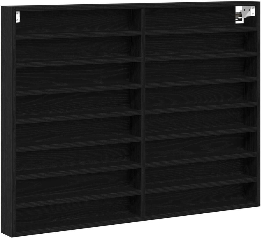 VidaXL Display Kast met plank Anders Zwart eiken 100 x 8.5 x 75 cm