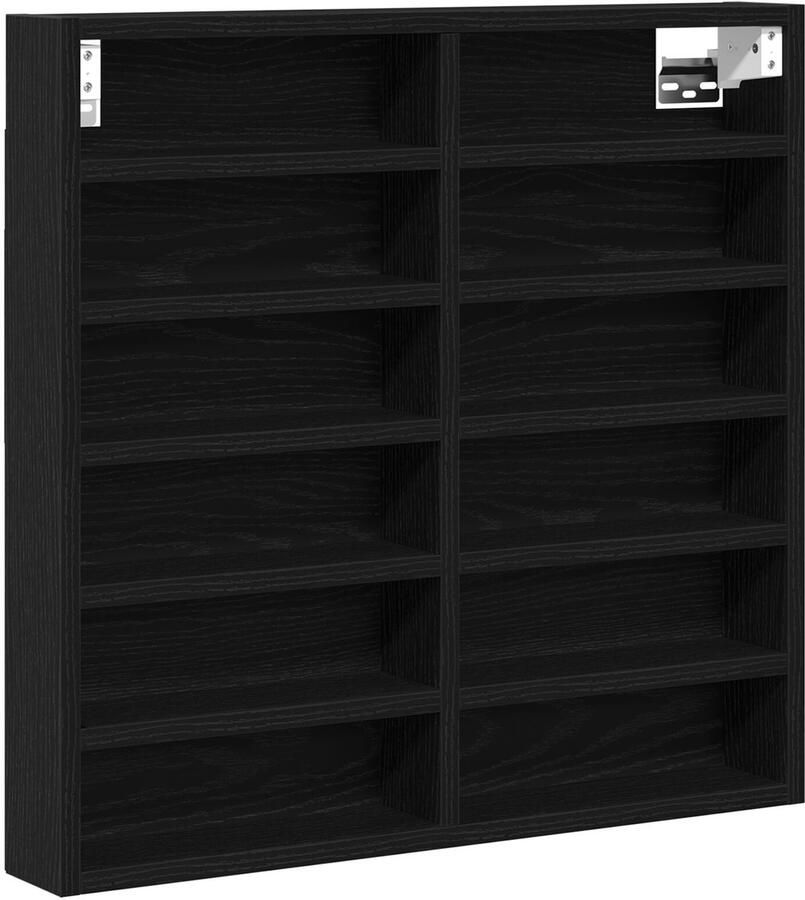 VidaXL Display Kast met plank Anders Zwart eiken 60 x 8.5 x 58 cm