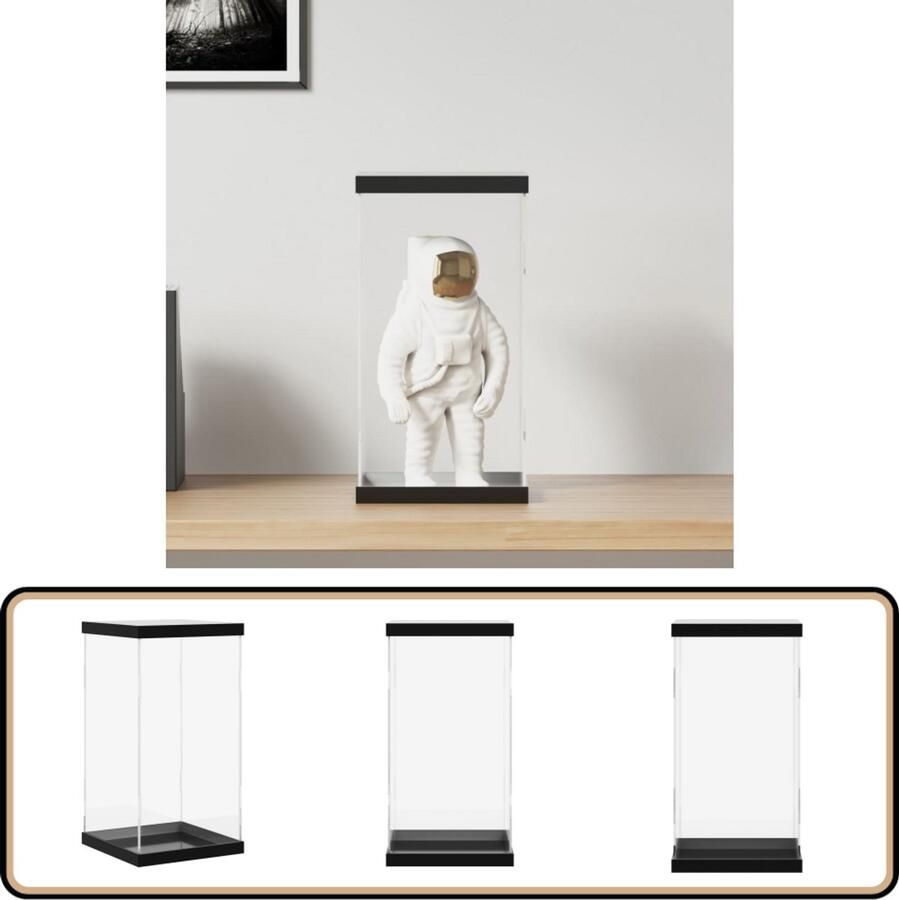 VidaXL Vitrine Transparant 20x20x38 cm Acryl Vitrine Display Case Collectie Opslag Stofdichte Vitrine Vitrinekasten