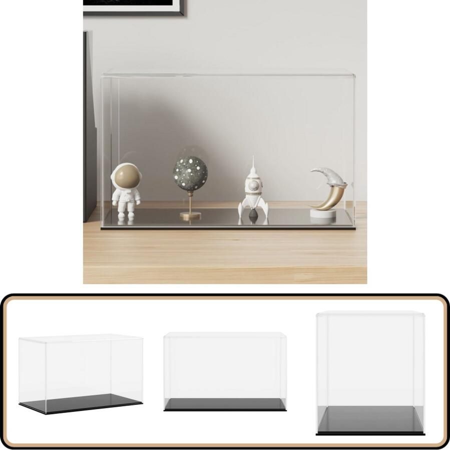 VidaXL Vitrine Transparant 31x17x19 cm Acryl Vitrine Display Case Verzamelobjecten Doos Stofdichte Vitrine Multifunctionele Vitrine Kunststof Vitrine Presentatiedoos Modelvitrine Decoratieve Vitrine